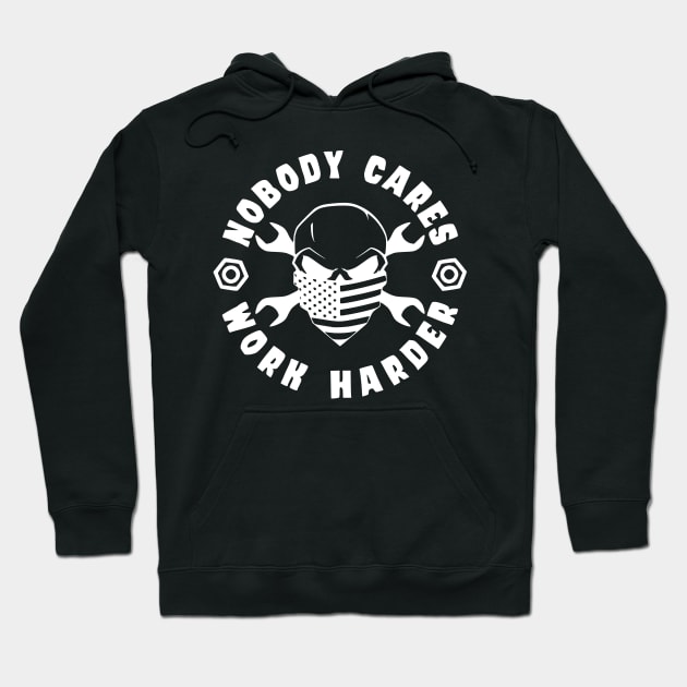 Nobody Cares Skull Flag Hoodie by Lifeline/BoneheadZ Apparel